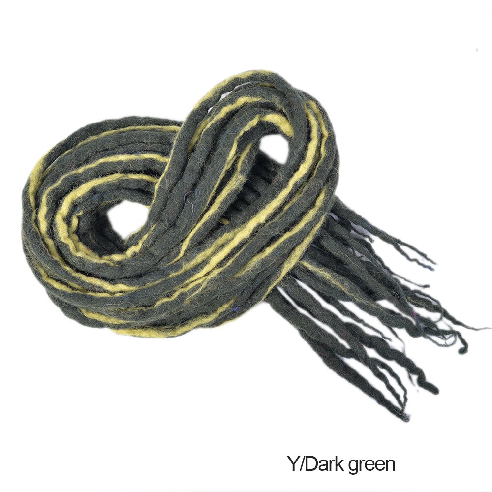 Syntetiske dreadlocks hæklet hår blødt uld dread locs håndlavet fletning hårextensions til afro kvinder mænd hiphop stil: Naturlig farve / 20 inches