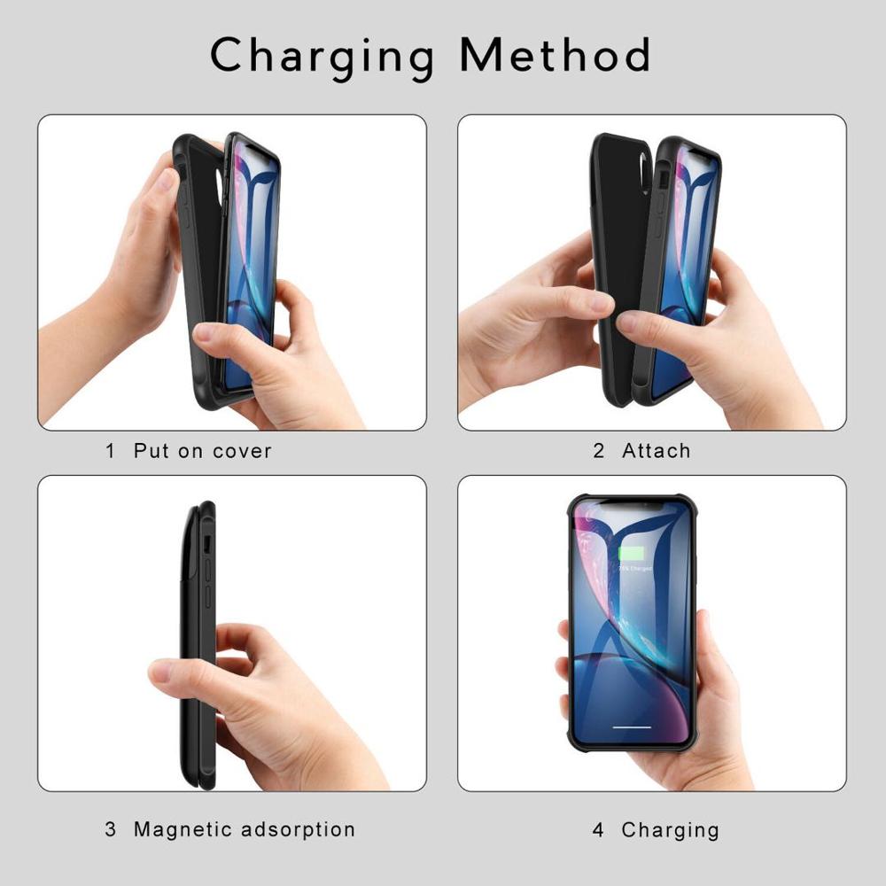 Wireless magnetic battery case for iphone X/XS XR XS MAX 11 11pro max 5000mAh-5500mAh charging case with digital display