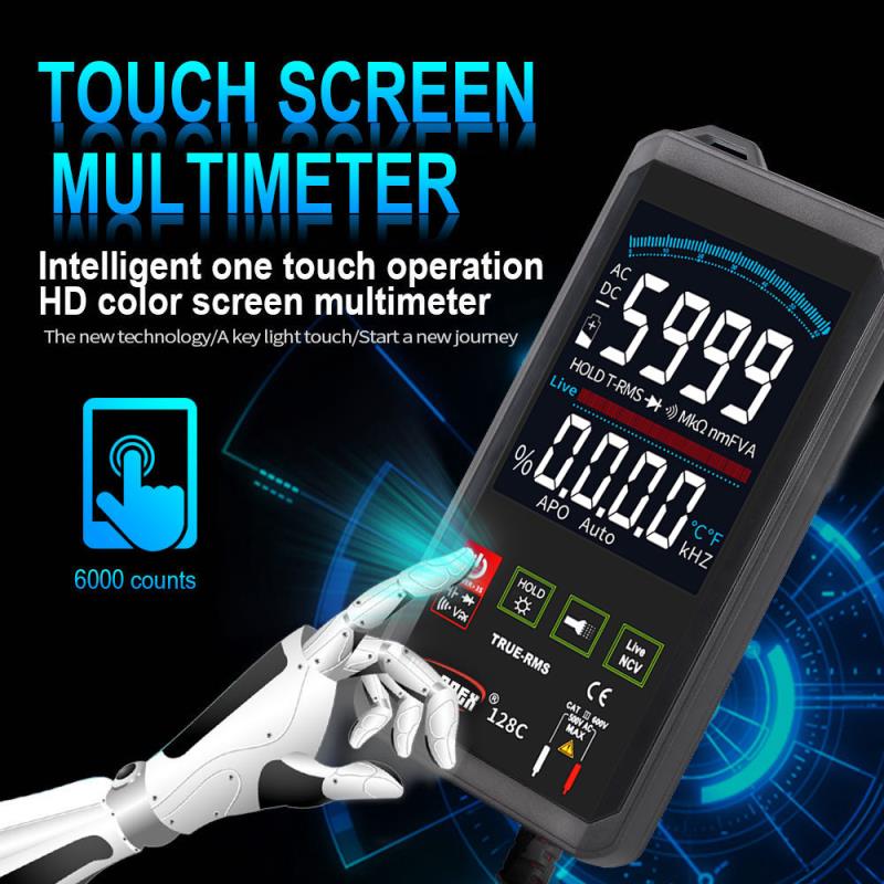 Digital Multimeter Smart Touch Screen DC Analog Bar True RMS Tester 6000counts multimetro Transistor Capacitor NCV Testers Meter