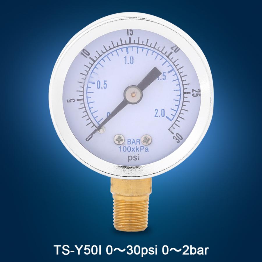Mini Dial Water Oil Compressor Meter Tyre Pressure Meter Metal Manometer 0-30psi 0-2bar Manifold Digital