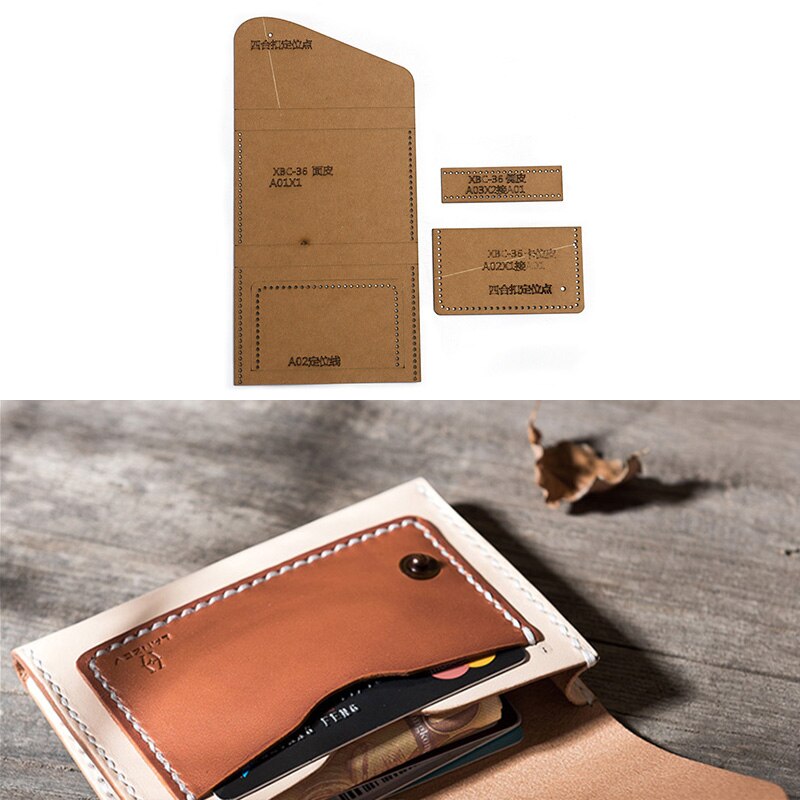 1Set DIY Kraft Paper Template Card package Business Card Case Wallet Leather Craft Pattern DIY Stencil Sewing Pattern