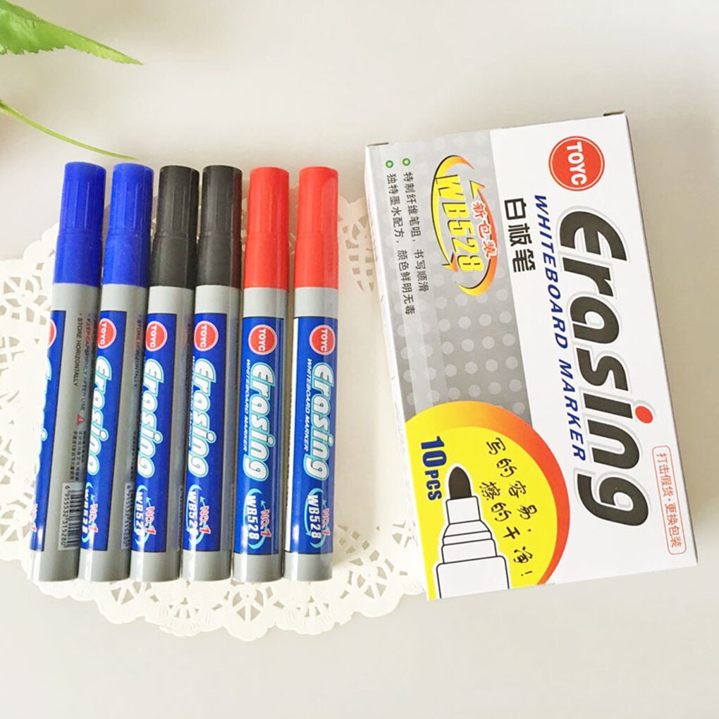 Plastic Erasable Marker Pen Whiteboard Marker Pen Office Stationery Supplies
