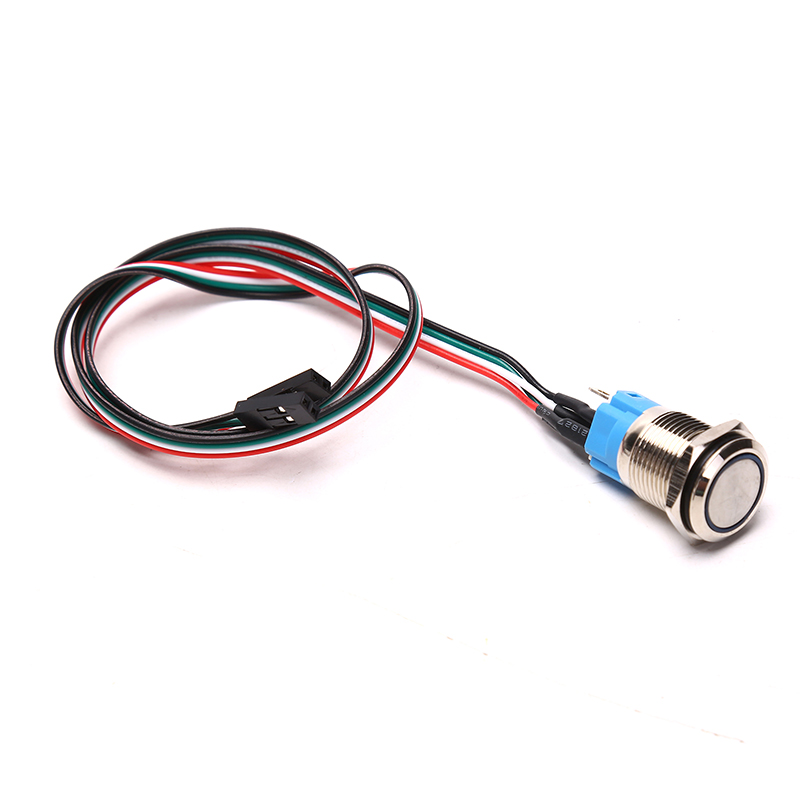 Cable de interruptor de botón de Metal para PC, interruptor de botón SW de alimentación de inicio de Host, botón SW de reinicio de computadora con Cable de reinicio automático/autobloqueo
