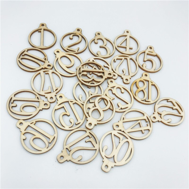 25 Christmas Calendar Number Label 1-25 Wooden Countdown Christmas Advent Calendar Box Label Family Reunion Christmas Decor: Number