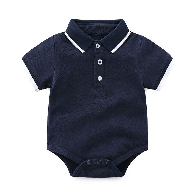 Umorismo dell'orso Delle Ragazze Tuta Del bambino Dei Ragazzi Vestiti di Modo Pagliaccetto infantile Risvolto pulsante Cotone A Maniche Lunghe Vestito di Arrampicata Tuta: BZ1430 blu / 24M