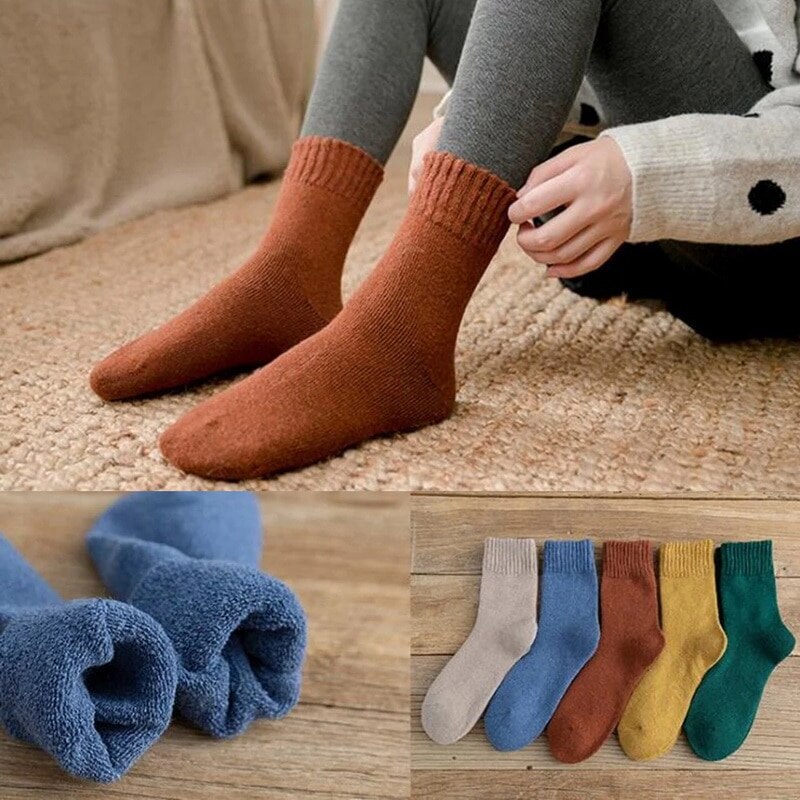 1 paar sokken dames en heren winter dikke warme badstof sokken dames kniekousen vloersokken imitatie konijn wol handdoek sokken