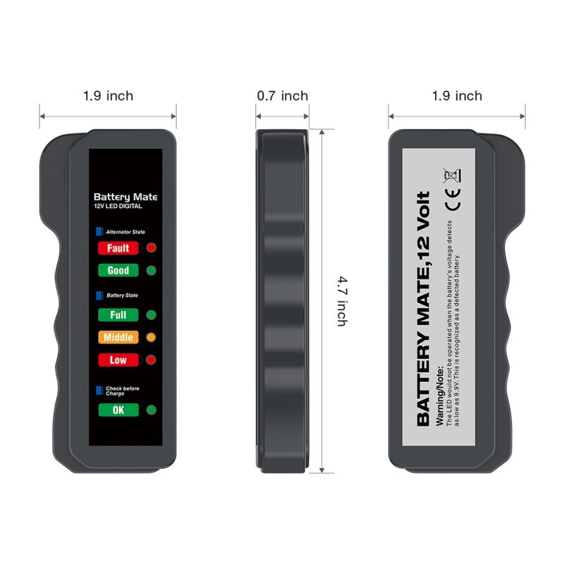 12V BM310 Auto Checker Dynamo 6LED Verlichting Display Car Diagnostic Tool Auto Batterij Tester Remolie Testen Gereedschap Voor auto 'S