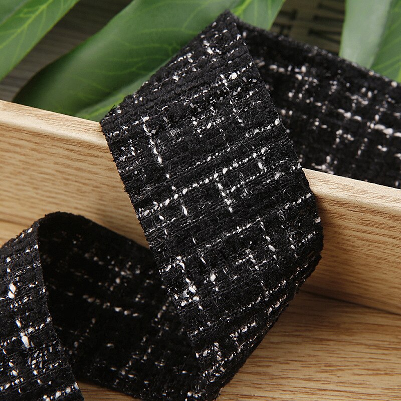Cinta de rayas blancas y negras de 25MM y 38MM para el pelo, lazos para el pelo, manualidades DIY, accesorios hechos a mano, Material YM2022022302, 10 yardas: 001 / Width 38MM