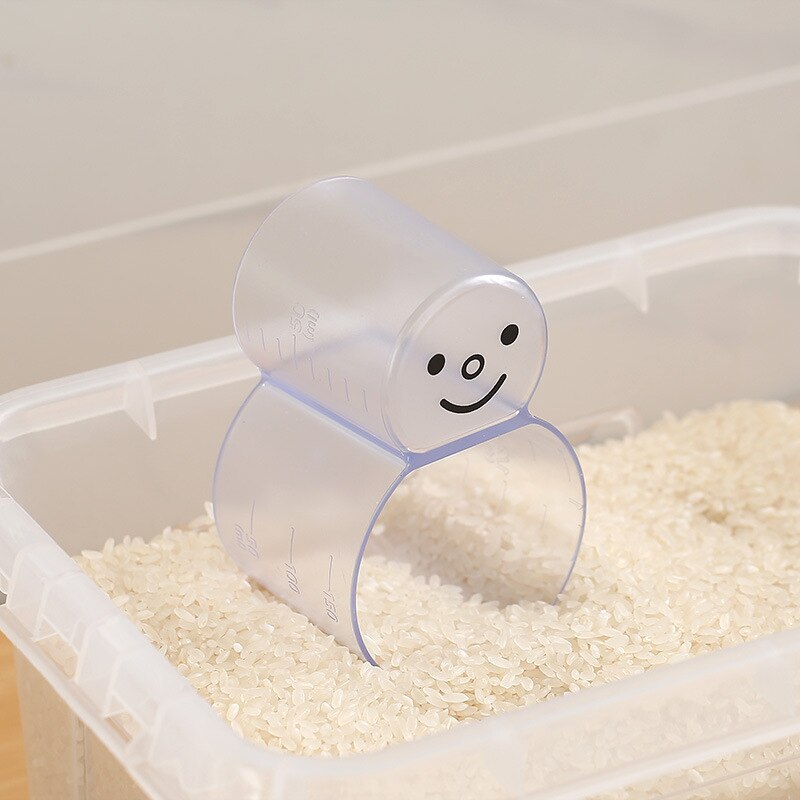 Nouvelle tasse à mesurer le riz en plastique transparent, cuiseur électrique de remplacement, tasse à riz, fournitures de cuisine, cuillère à riz: snowman