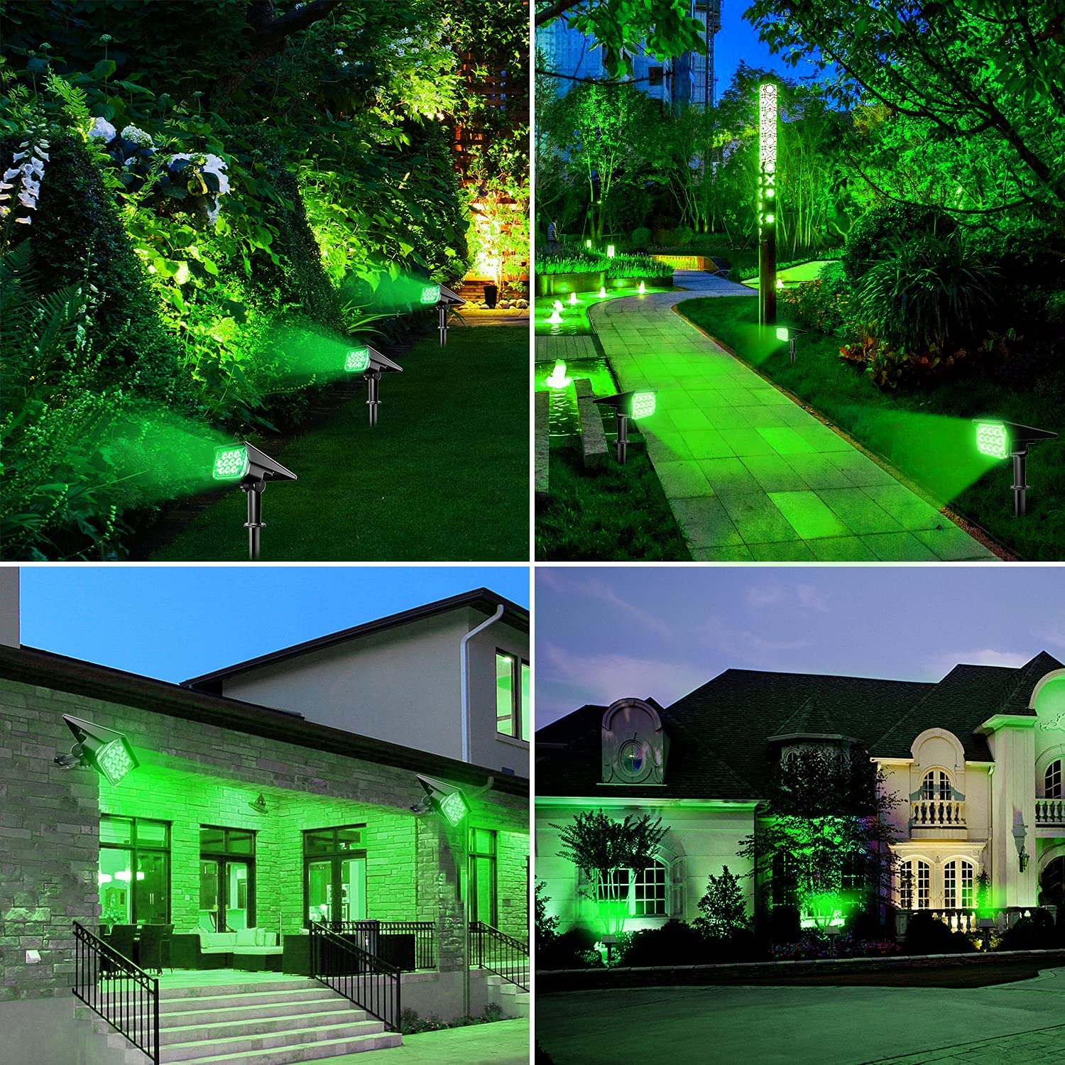 T-sole faretto solare regolabile luce solare da giardino IP65 luce verde a energia solare per la decorazione dell'albero del percorso dell'iarda luce solare tutto'aperto