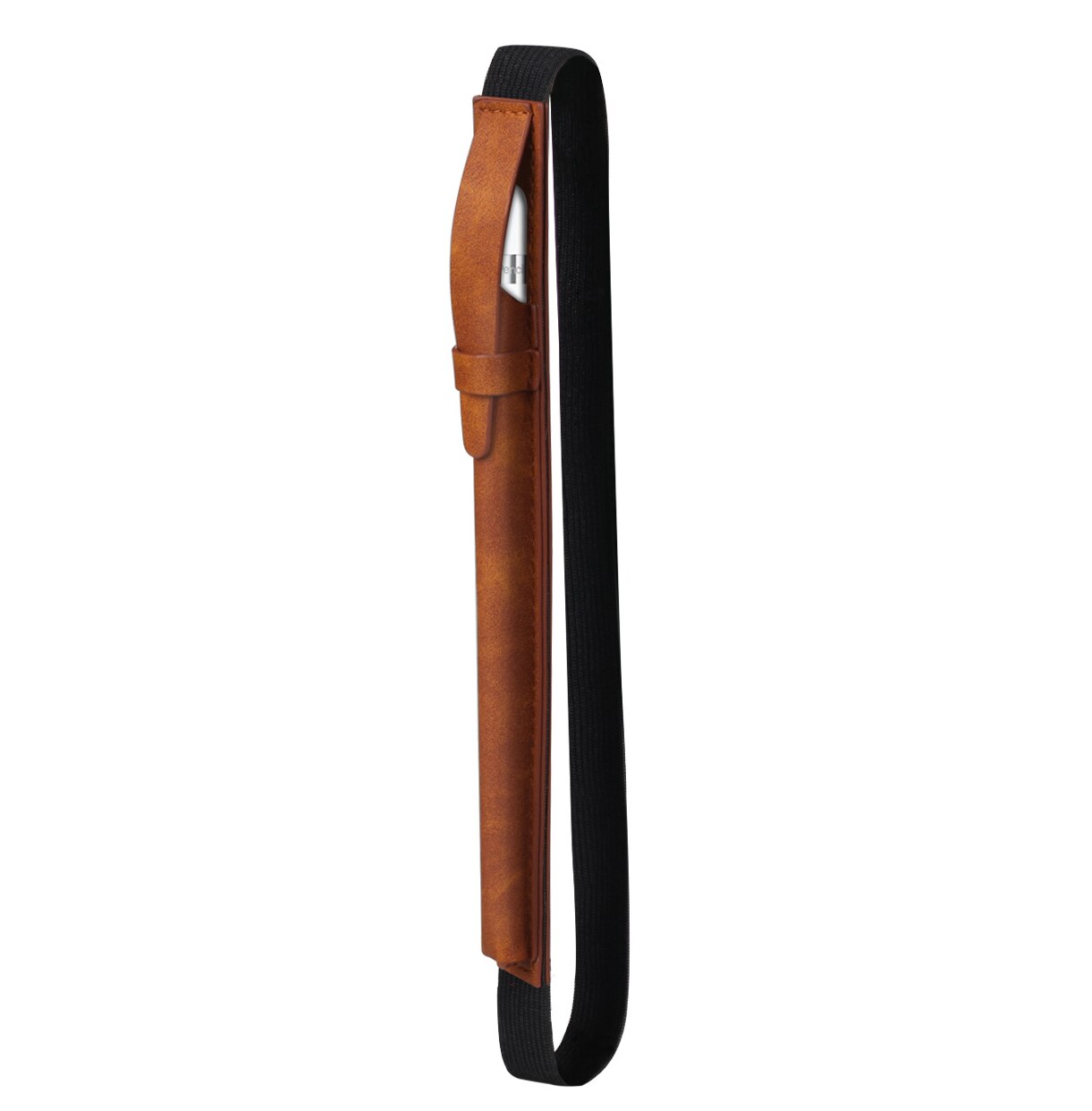 Leren etui voor apple pencil 1 2 hoesjes houder stylus touch pen hoes beschermhoes voor ipad anti-verlies tas: Bruin
