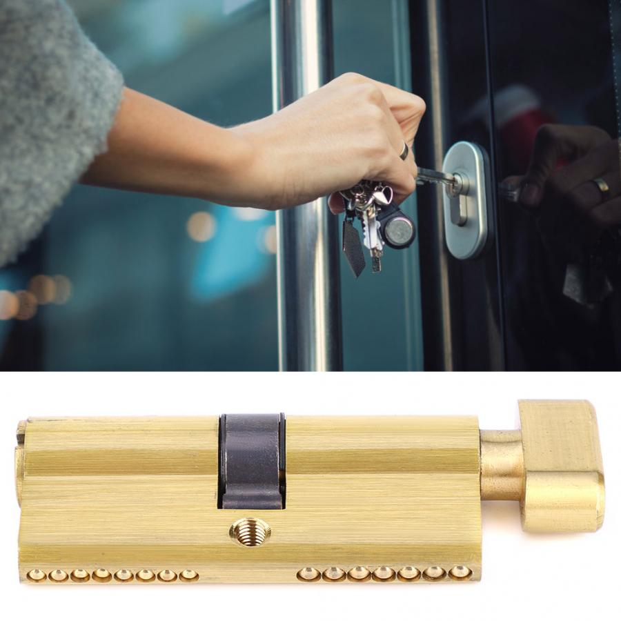 Copper Door Lock Cylinder 3 Keys Home Security Anti-Theft Indoor Bedroom Entrance Lock Cylinder