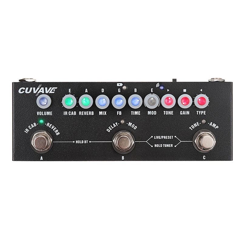 Cuvave kube baby multi effekter pedal med 8 ir kabinett simulering med reverb forsinkelse kor phaser tremolo effekt: misligholde tittel