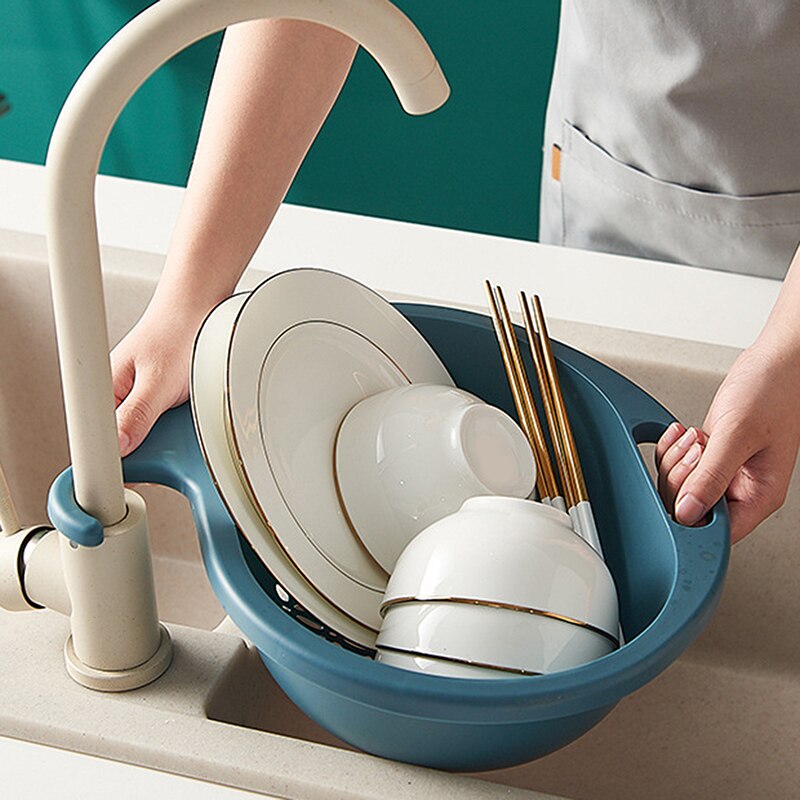 Escurridor redondo para fregadero, escurridor redondo para lavar platos, escurridor de utensilios, cesta de drenaje para verduras y frutas, accesorios de cocina