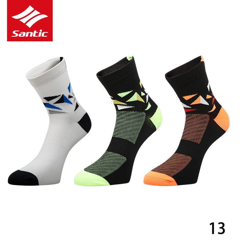 Santic-Calcetines profesionales para ciclismo, medias antideslizantes y transpirables para deportes al aire libre, , MTB: 13-3 pair