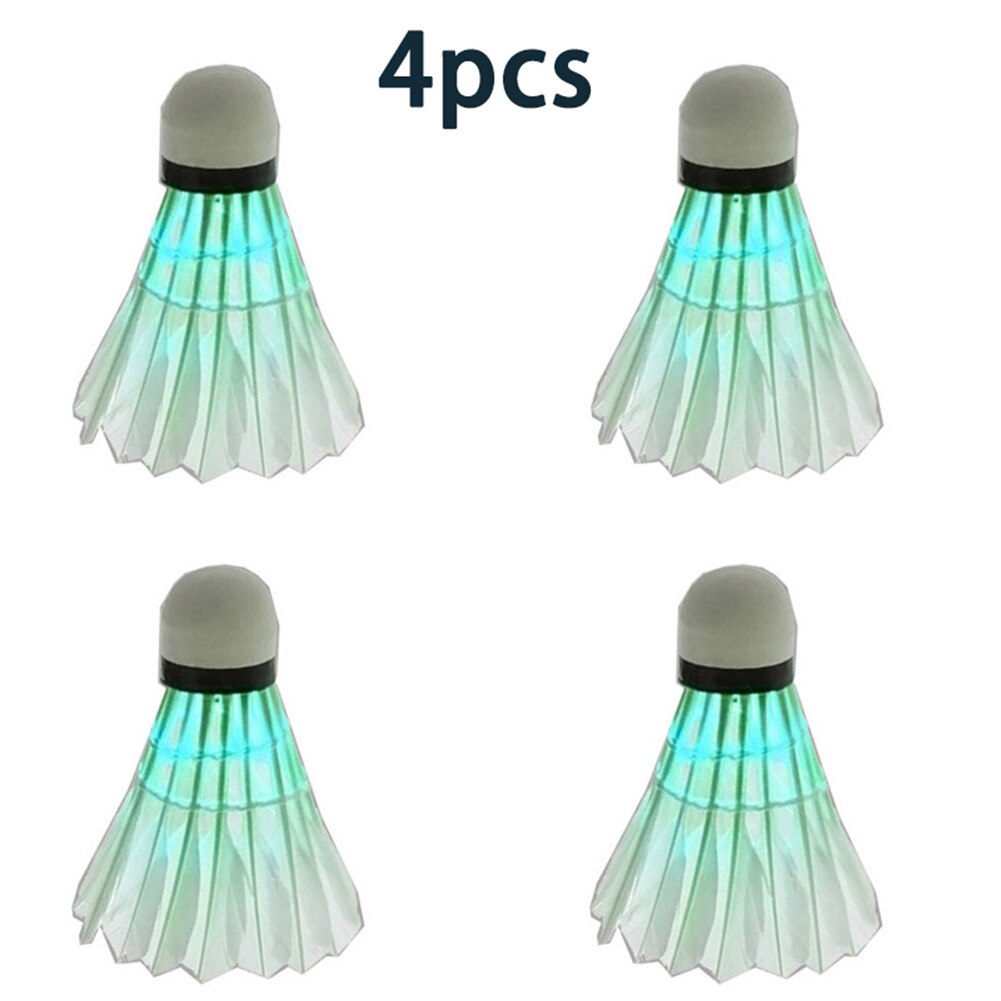 4 Stuks Badminton Dark Night Led Glowing Light Up Shuttle Verlichting Ballen Voor Indoor Outdoor Sport NOV99