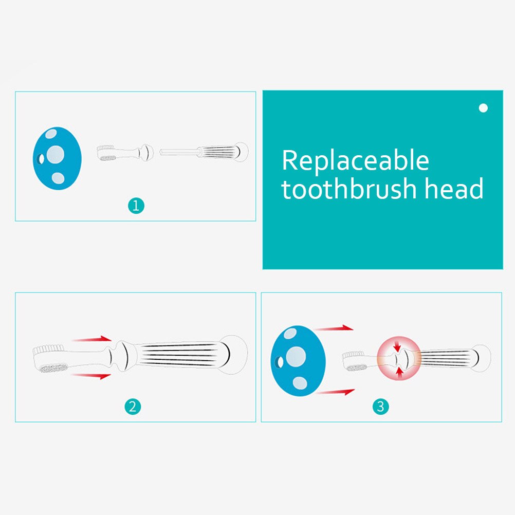 Brosse à dents en forme de champignon pour bébé, en Silicone, avec tête de brosse remplaçable