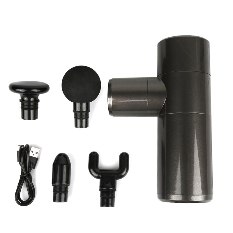 Mini USB Massage Gun Percussion Pocket Massager Electric Massage Gun Deep Muscle Fascial Massager Pain Relax With 4 Heads: 09