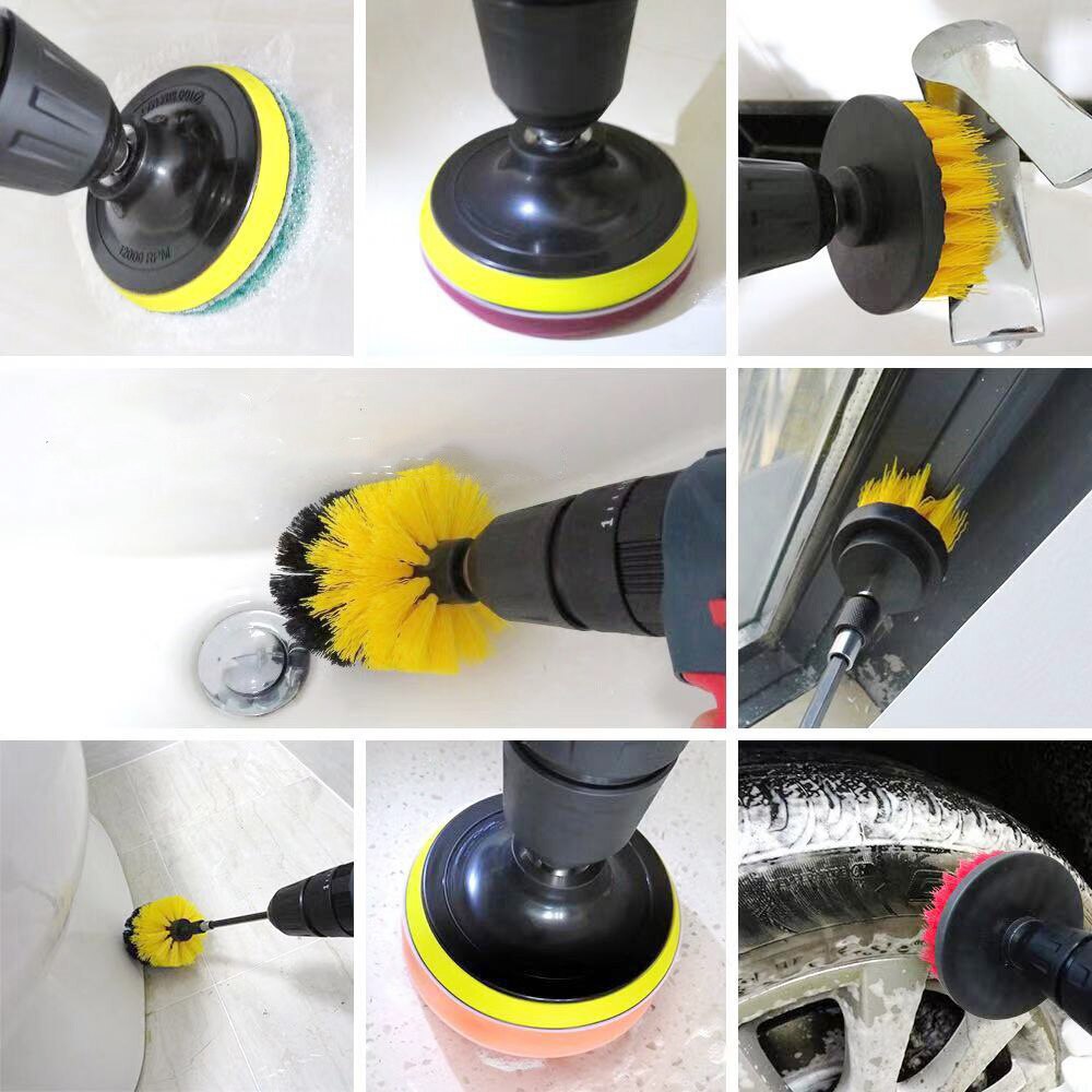 Drill Brush All Purpose Cleaner Scrubbing Brushes for Bathroom Surface Grout Tile Tub Shower Kitchen Auto Care Cleaning Tools