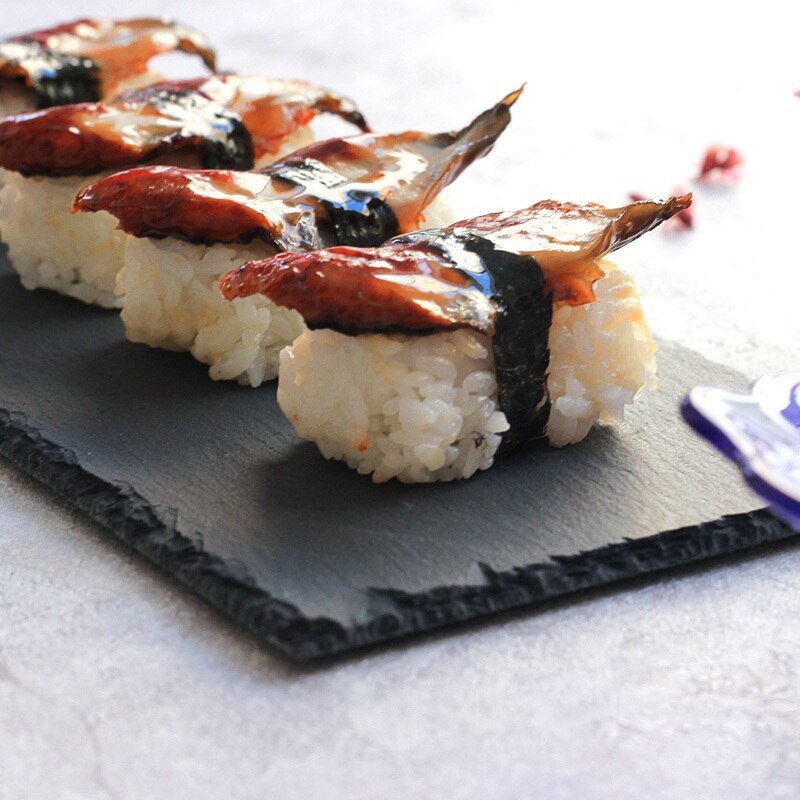 Unibird 1Pc Western Natural Slate Plate Solid Stone Sushi Steak BBQ Pasta Dishis Fruit Dessert Pizza Food Flat Coffee Tea Tray