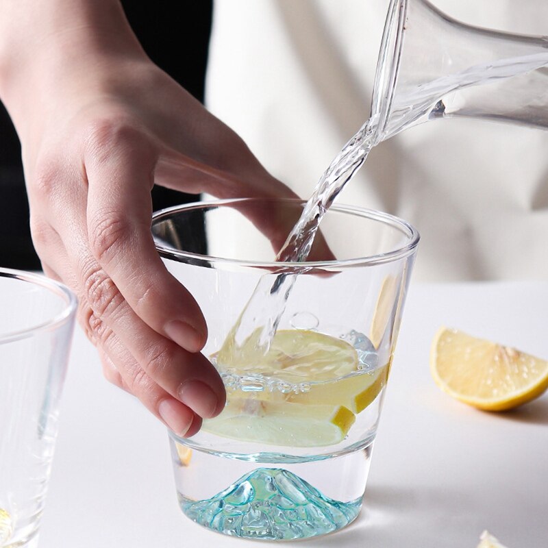 Verres à vin en cristal Transparent, créative, mignon, 3D, volcan, neige montagne, verre à whisky, verre à boire