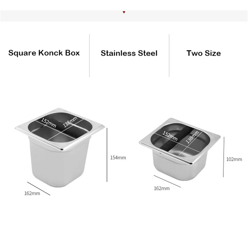 Stainless Steel Coffee Espresso Knock Box Anti slip Coffee Grind Dump Bin Waste Bin Detachable Knock Coffee Tools For Barista