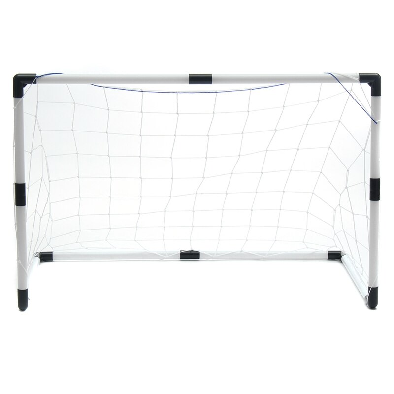 2 uppsättningar avtagbara diy bärbara barn sport fotboll mål öva scrimmage spel fotboll gate diy vit med fotboll och