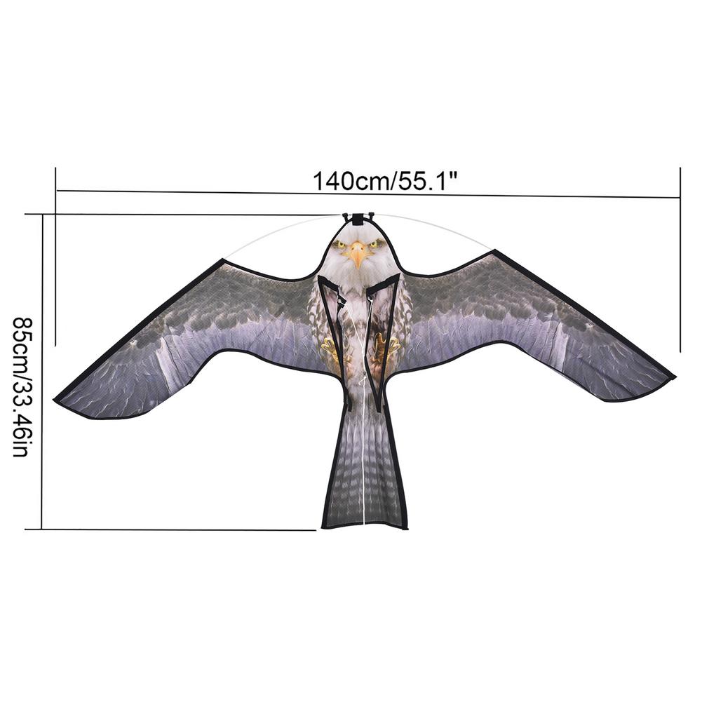 Repelente de aves, cometa de águila, espantapájaros, emulación de cometa voladora, cometa de pájaro para jardín, patio, granja de gran tamaño: A