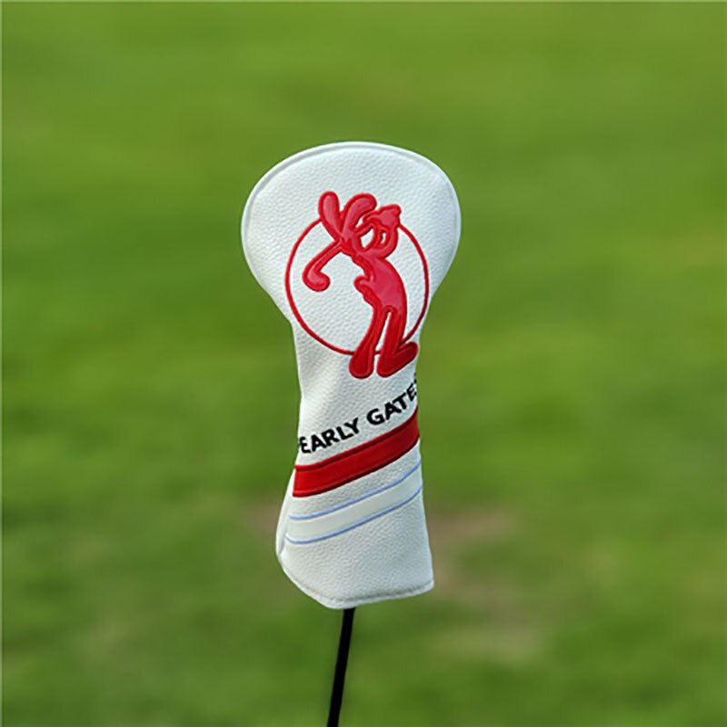 Golf Woods Headcovers Covers For Driver Fairway Hybrid 135H Clubs Set Heads PU Leather Unisex Protector Golf Accessories: White Red fairway