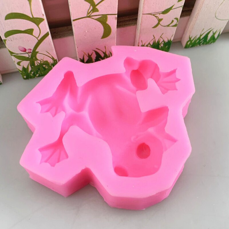 3d groda fondant djur silikonform för ljus socker hantverk choklad tårta kök bakning dekoration form diy lera harts konst