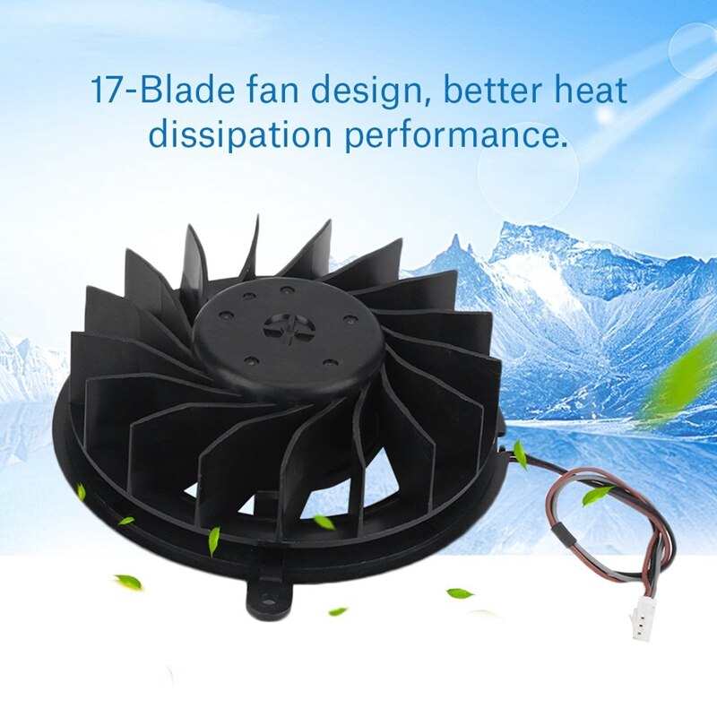 Replacement Cooling Fan 17 Blades Replacement Internal Cooling Fan Cooler for Sony Playstation 3 Ps3 Slim