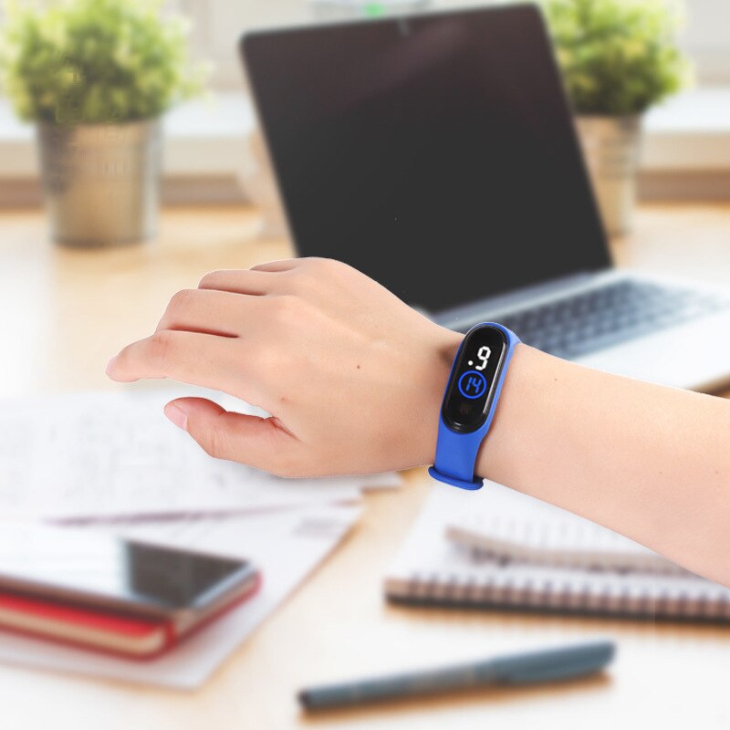 Hvidt blåt lys led sportsure børn gummirem digital børne ur til piger drenge girt relogio masculino herre relojes