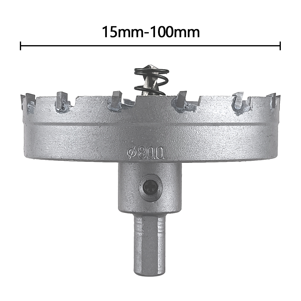 Scie cloche TCT 15-100mm, pointe en carbure, foret à noyau, couronne de perçage pour métal, alliage d'acier inoxydable, 1 pièce