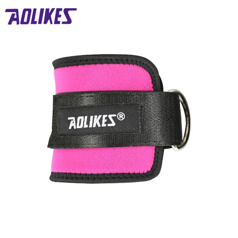 Remise en forme réglable d-ring sangles de cheville Support de pied cheville protecteur Gym jambe pull avec boucle sport pieds garde: Rouge / right
