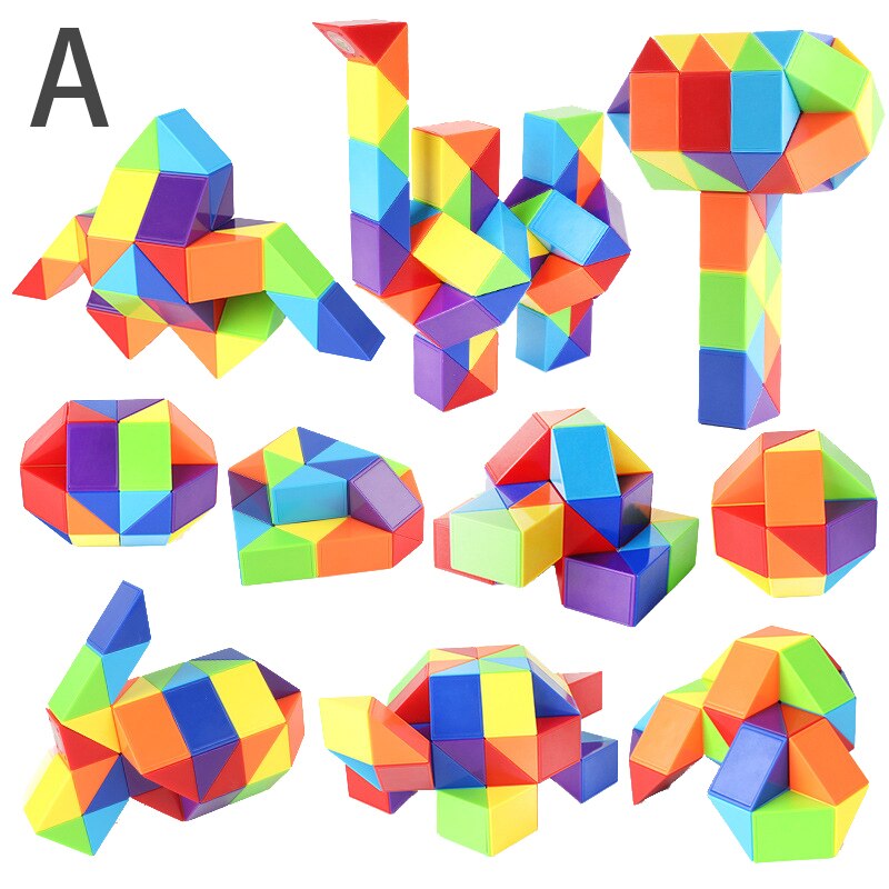 3D Magie Schlange Herrscher Dekompression Spielzeug Antistress-Cube Twist Schlange Wandelbare Pädagogisches Puzzle Spielzeug Für Kinder Autismus Leichtigkeit