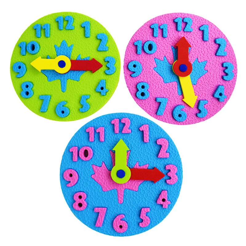 Baby DIY Manual Eva Clock Toys Math Game Cognitive Digital Clock Toys Teaching Aids Kids Puzzle Toys For Teaching Kindergarten