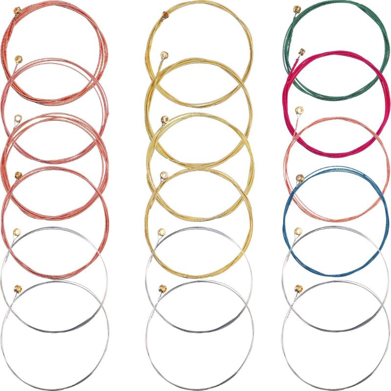 3 Sets of 6pcs Acoustic Guitar Strings with 8pcs Picks Kit Replacement Steel