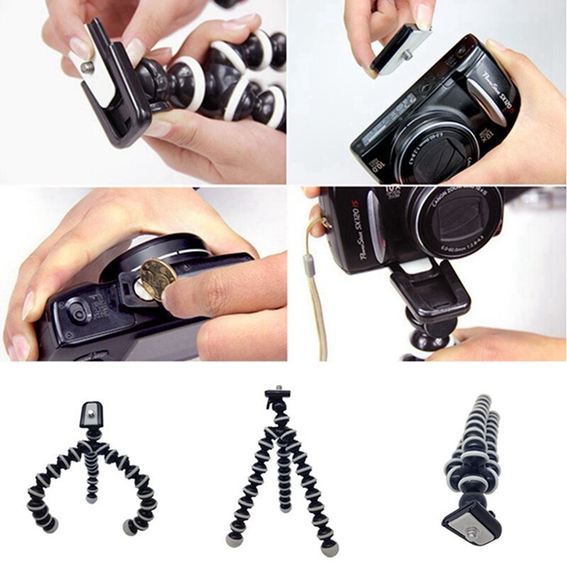 Kleine octopus, flexibel statief voor gopro hero-camera, digitale dv voor canon nikon mobiele telefoon, klein formaat