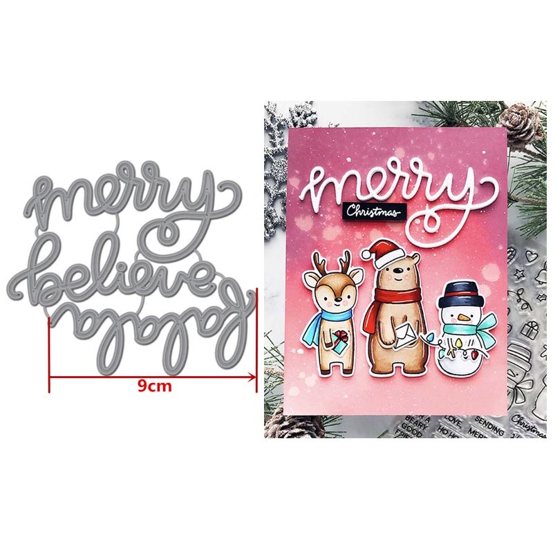 Rectangle Frames Scenes Rainbow Words Phrases Metal Cutting Dies Pond Stencil DIY Card Crafts Scrapbooking Template dies