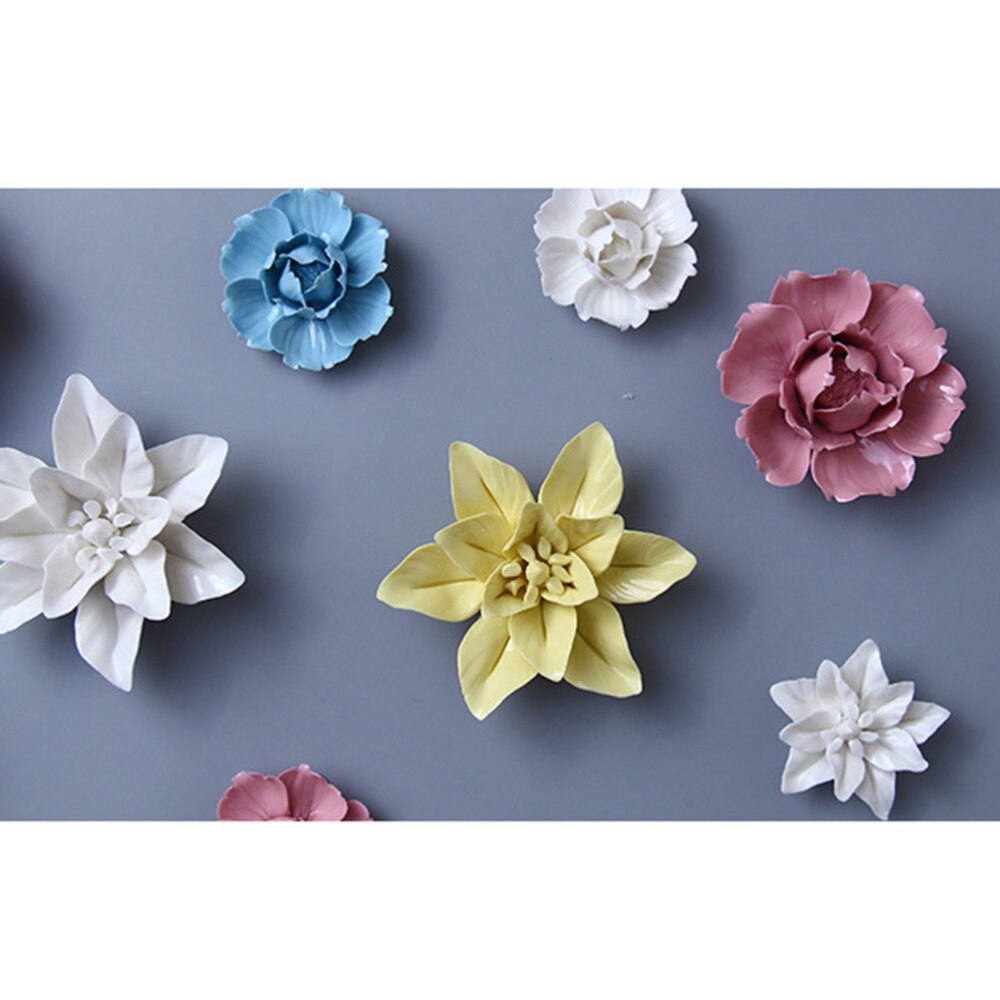 Ceramic Art Flower Wall Hanging Wall-mounted Decor Craft Artificial Stereoscopic Luoyang Peony Hanging Decor for Living Room Hom
