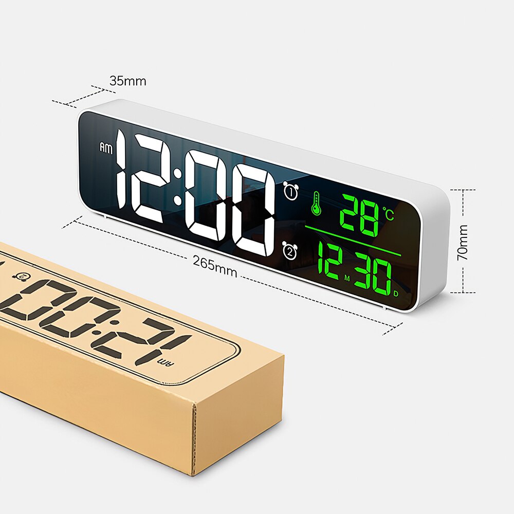 LED Digital Alarm Clocks For Bedrooms Bedside With Snooze Digital Clock For Heavy Sleepers Dual Clock With USB Charger