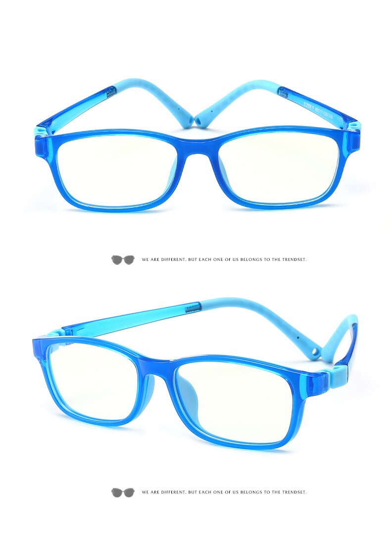 Vcka  tr90 computerbriller stel pige spil beskyttelsesbrille børn anti-blå lys dreng silikone børn ultralette briller: 6