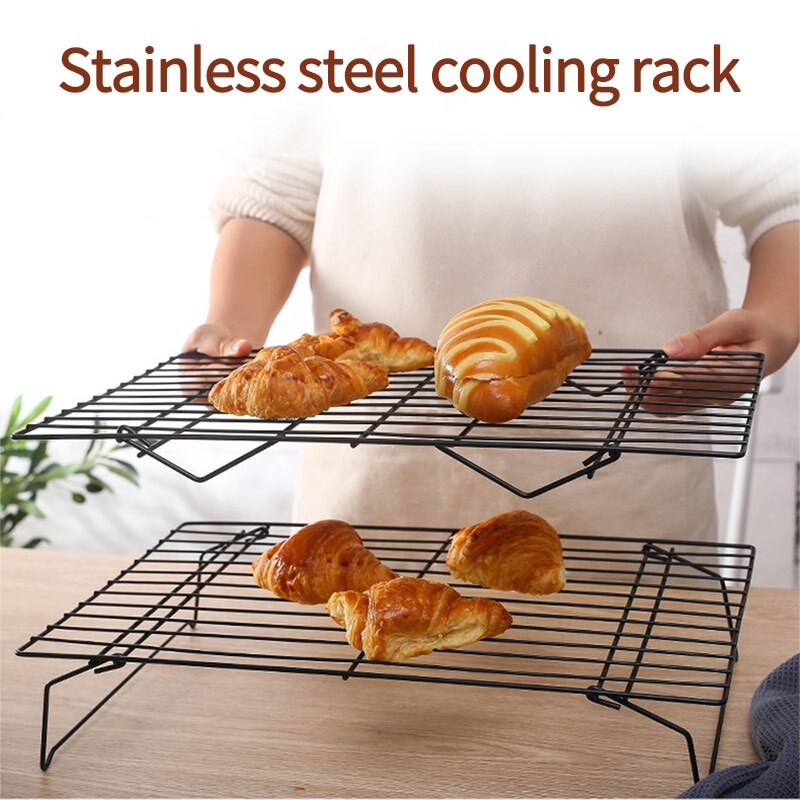 Rejilla de alambre de acero inoxidable de 3 capas, bandeja refrigerante, estante para comida, horno, cocina, horno, Pizza, pan, barbacoa, soporte para galletas
