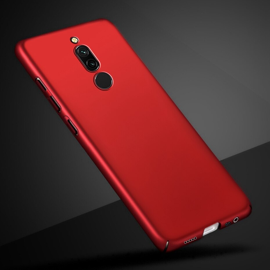 Dla ochraniacz Xiaomi Redmi 8 skrzynki pokrywa ultra cienki cienki twardy obudowa na telefon na zderzak Xiaomi Redmi8 Xiomi Redmi 8 Fundas: czerwony