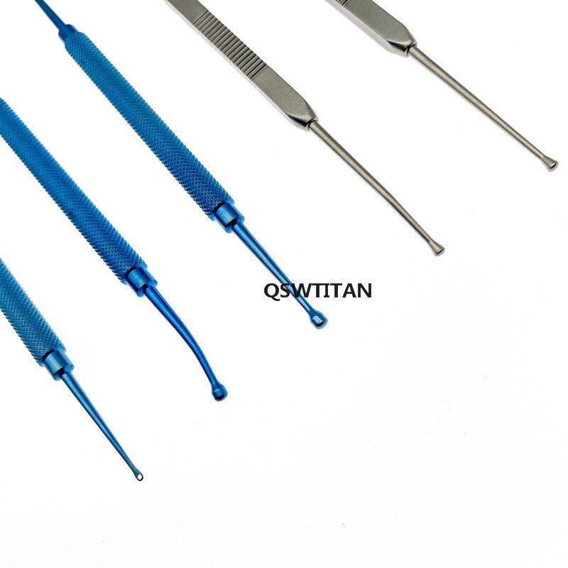 Edelstahl/Titan Doppel-beendet Scleral Spatel mit tasche Clip chirurgische instrumente