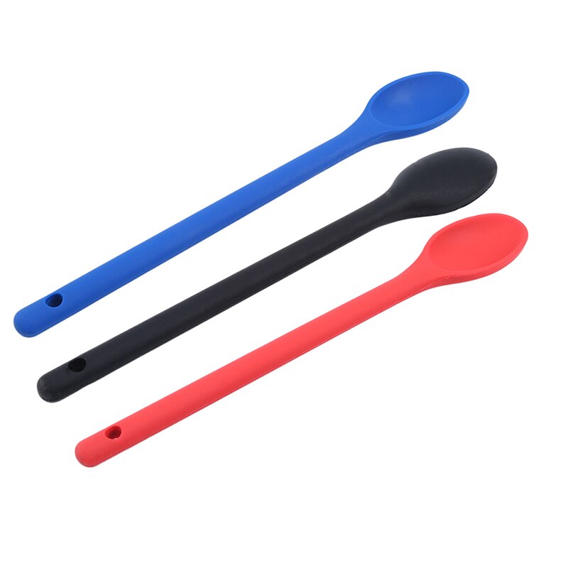 Utensilios de cocina de silicona, espátula para masilla, cuchara mezcladora, utensilios de cocina de mango largo, cucharas para sopa
