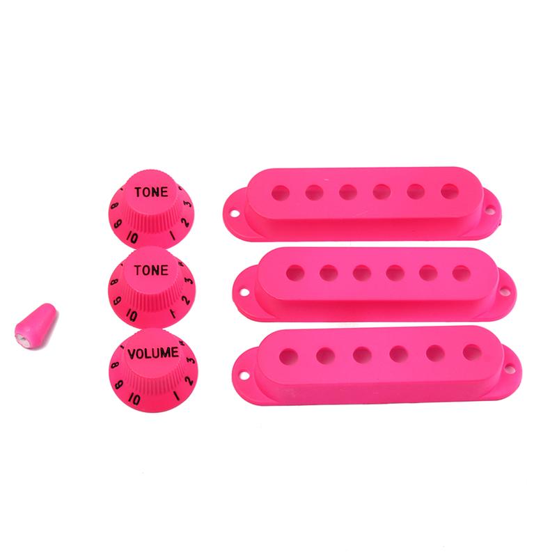 Strat Gitaar Pickup Covers Tone Knoppen Switch Tip Set Gitaar Accessoires Voor Fender Stratocaster Vervanging Accessoire Kit Deep: Dark Pink