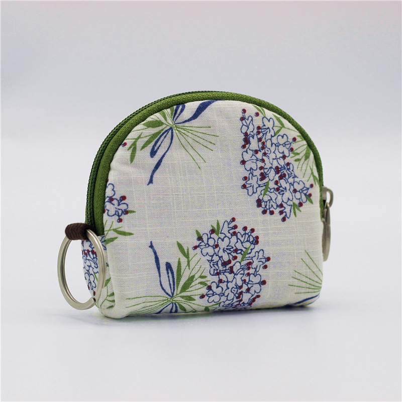 Portafoglio piccolo in stoffa retrò portafoglio da donna con cerniera motivo floreale borsa portamonete studente borsa per carte in dollari moda borse a mano con cambio floreale: Floral