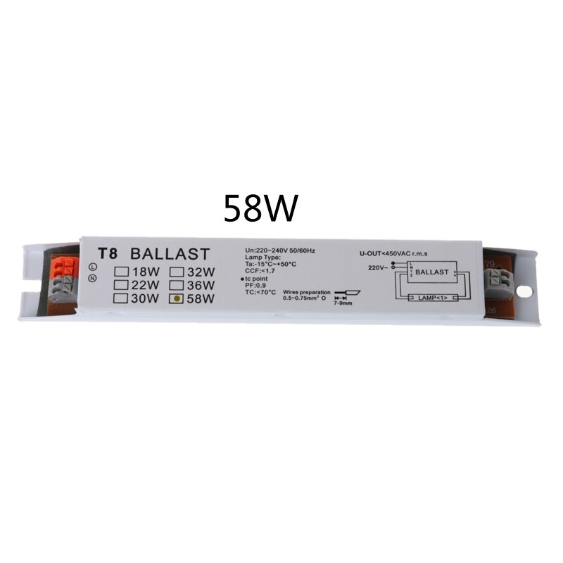 T8 220-240V Ac 2X58W Breed Voltage Elektronische Ballast Tl Lamp Voorschakelapparaten: 2x58W