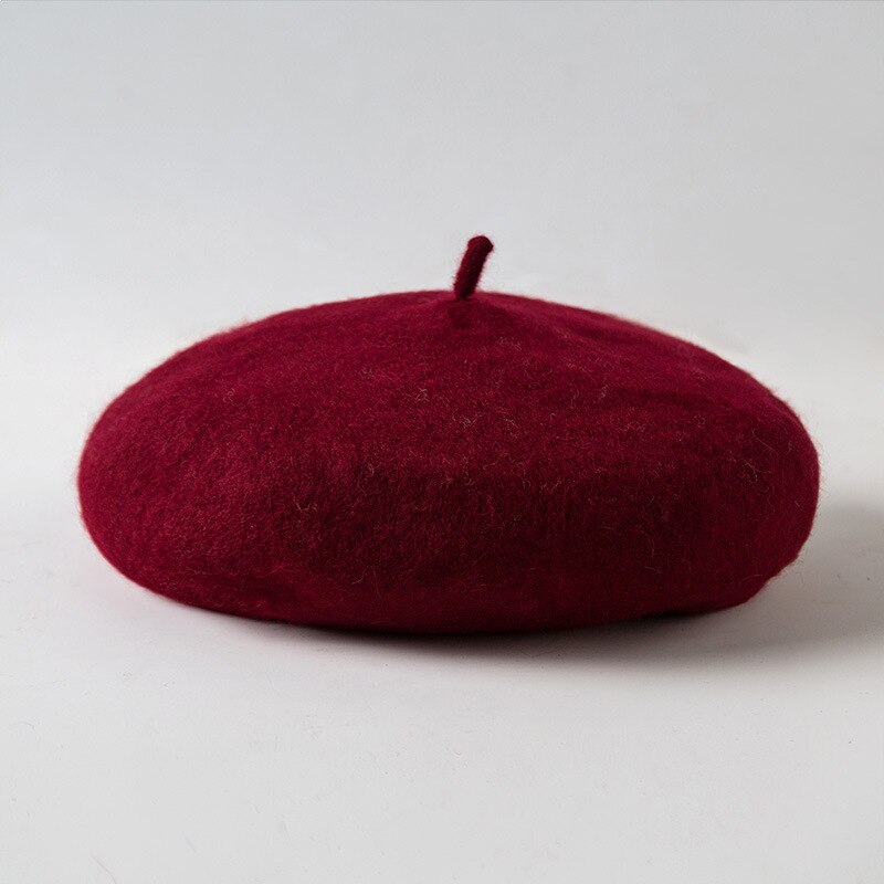 NO.ONEPAUL Female Bonnet Caps Winter All Matched Warm Walking Hat Cap Cheap Women Wool Solid Color Beret: JBR-A9